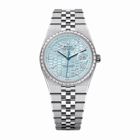 2025 Model Rolex Land-Dweller 36mm - Ref: 127286tbr-0001 - Ice blue Motif Dial, Platinum Flat Jubilee Bracelet Watch
