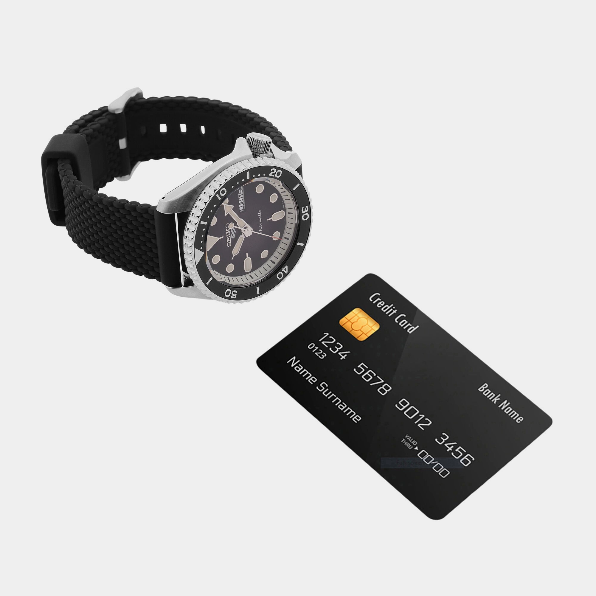 5 Sports Men Automatic Black Dial Analog Silicone Watch SRPD73K2