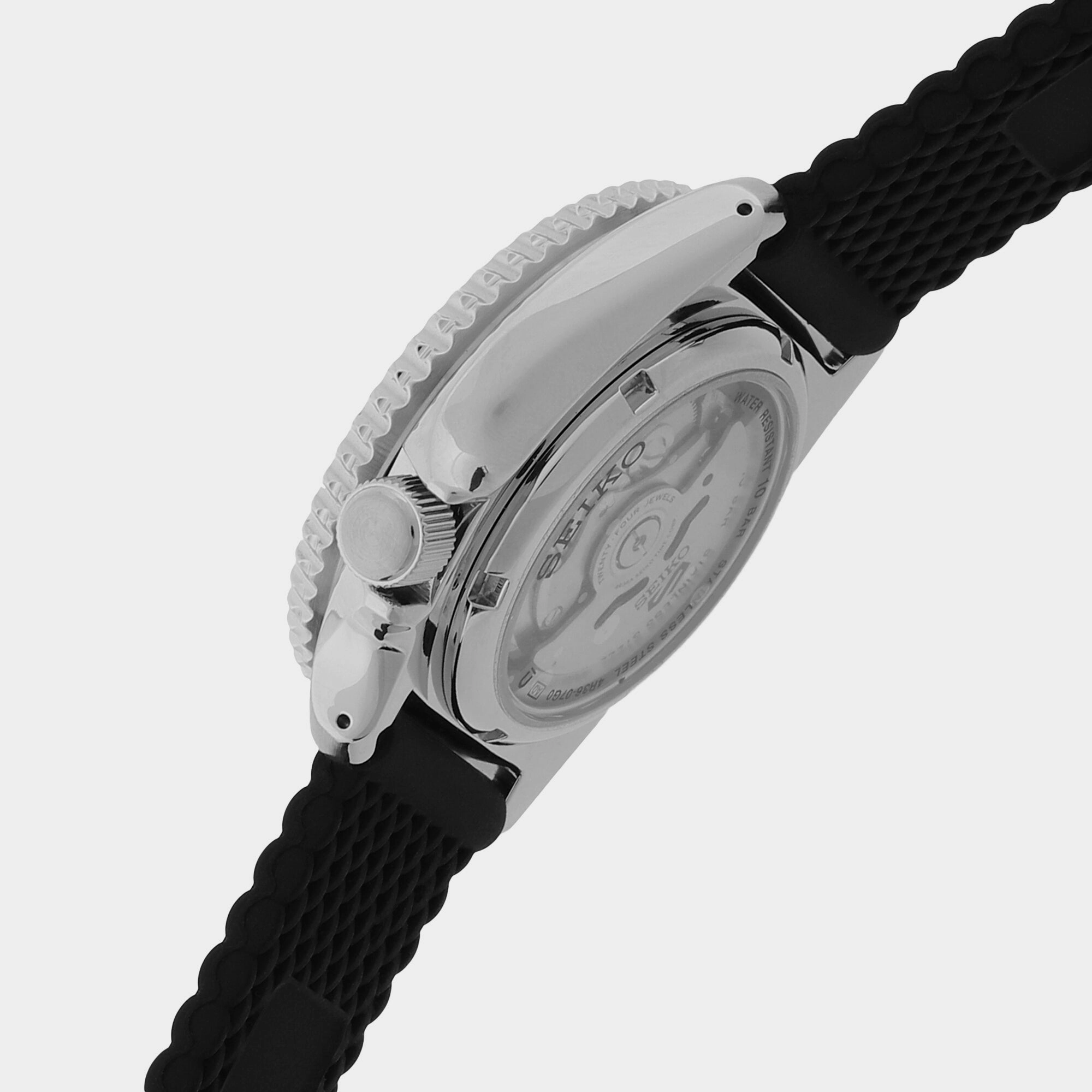 5 Sports Men Automatic Black Dial Analog Silicone Watch SRPD73K2
