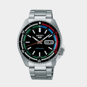 5 Sports Men Automatic Black Dial Analog Stainless Steel Watch SRPK13K1