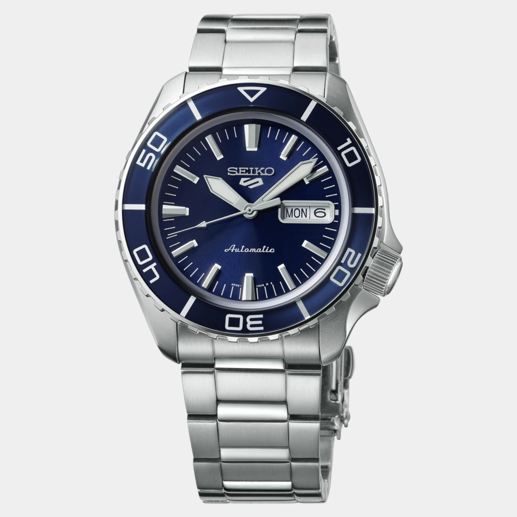 5 Sports Men Automatic Blue Dial Analog Stainless Steel Watch SRPK97K1
