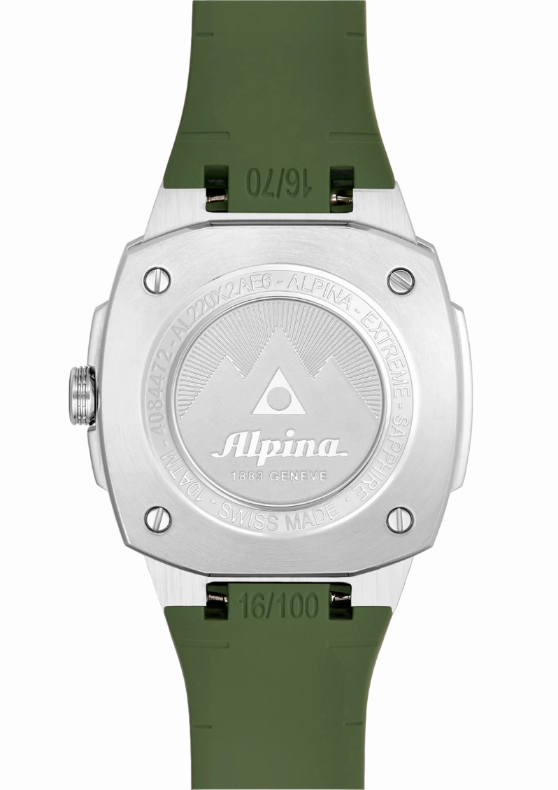 Alpina Alpiner Green Dial Rubber Strap Watch AL-220K2AE6
