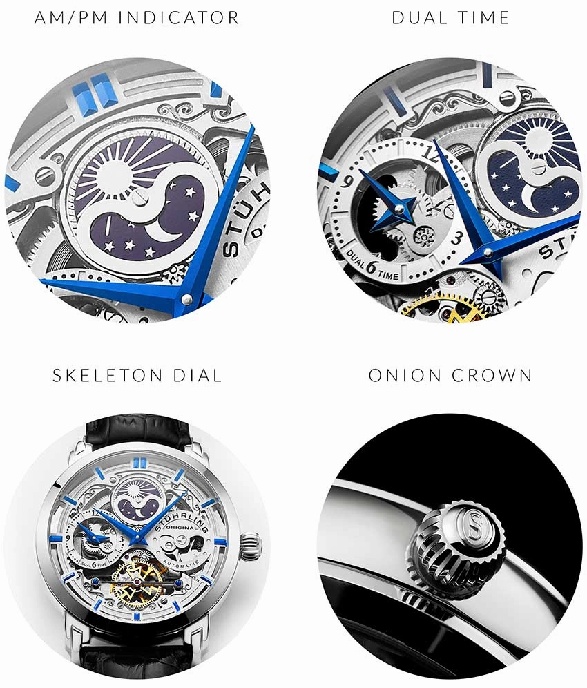 Anatol Dual Time 371 Automatic 46mm Skeleton
