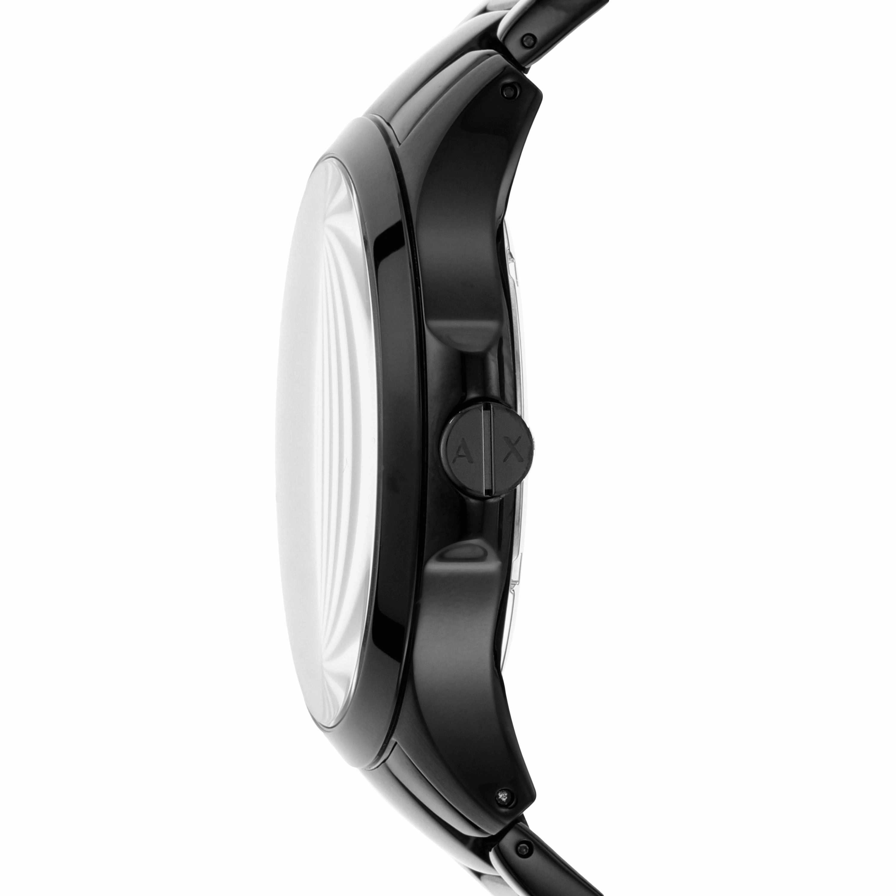 Armani Elegance Black Steel Watch and Bracelet Gift Set AX7101