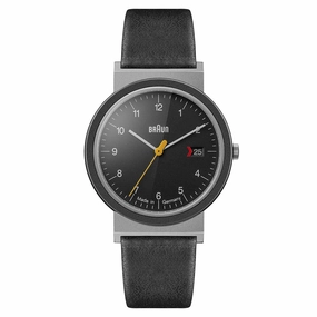 AW10 Braun gents EVO classic watch - black dial and black leather strap