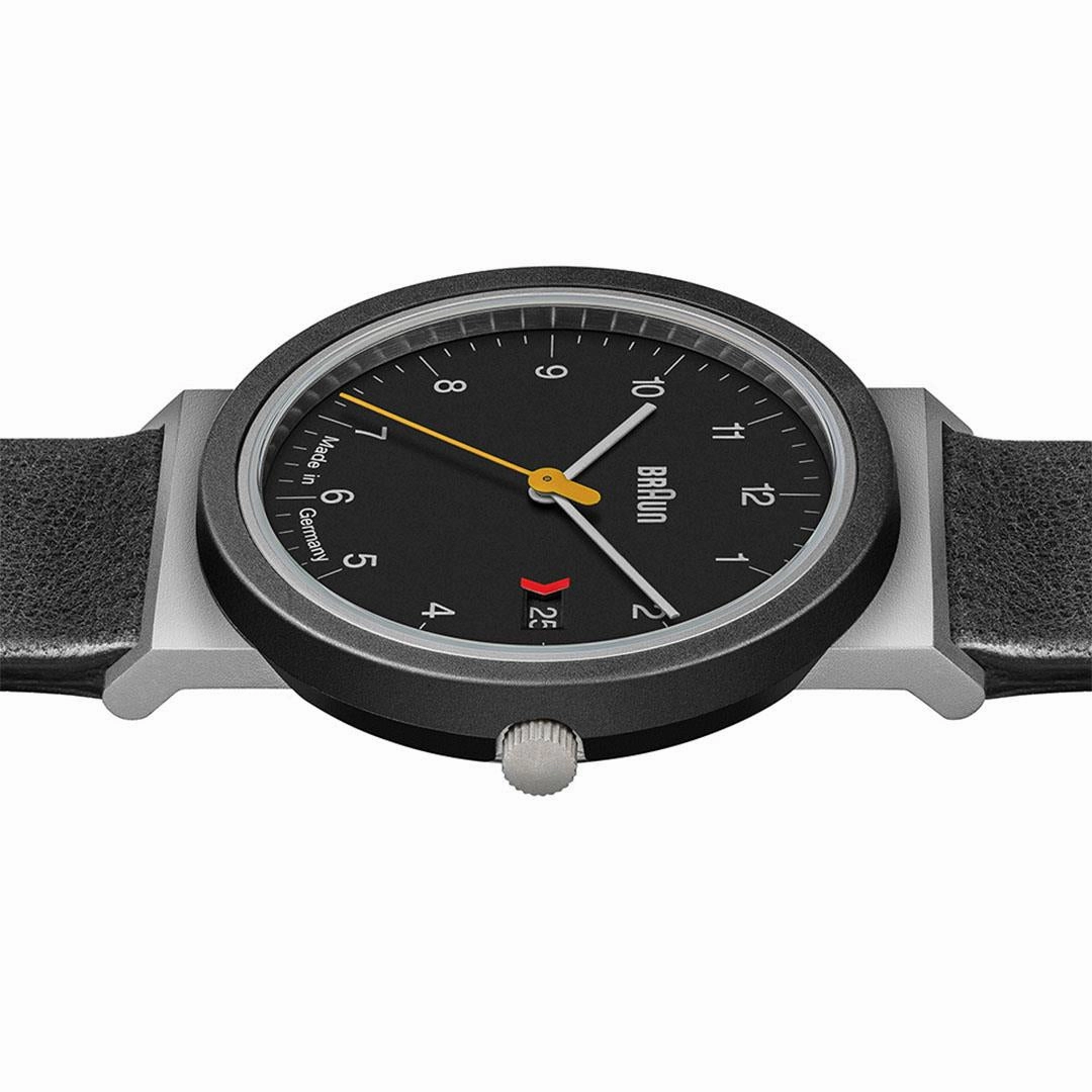 AW10 Braun gents EVO classic watch - black dial and black leather strap
