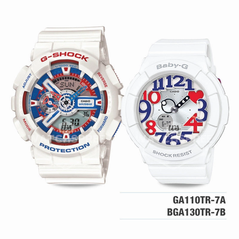 Baby-G & G-Shock Couple Watches BGA130TR-7B-GA110TR-7A