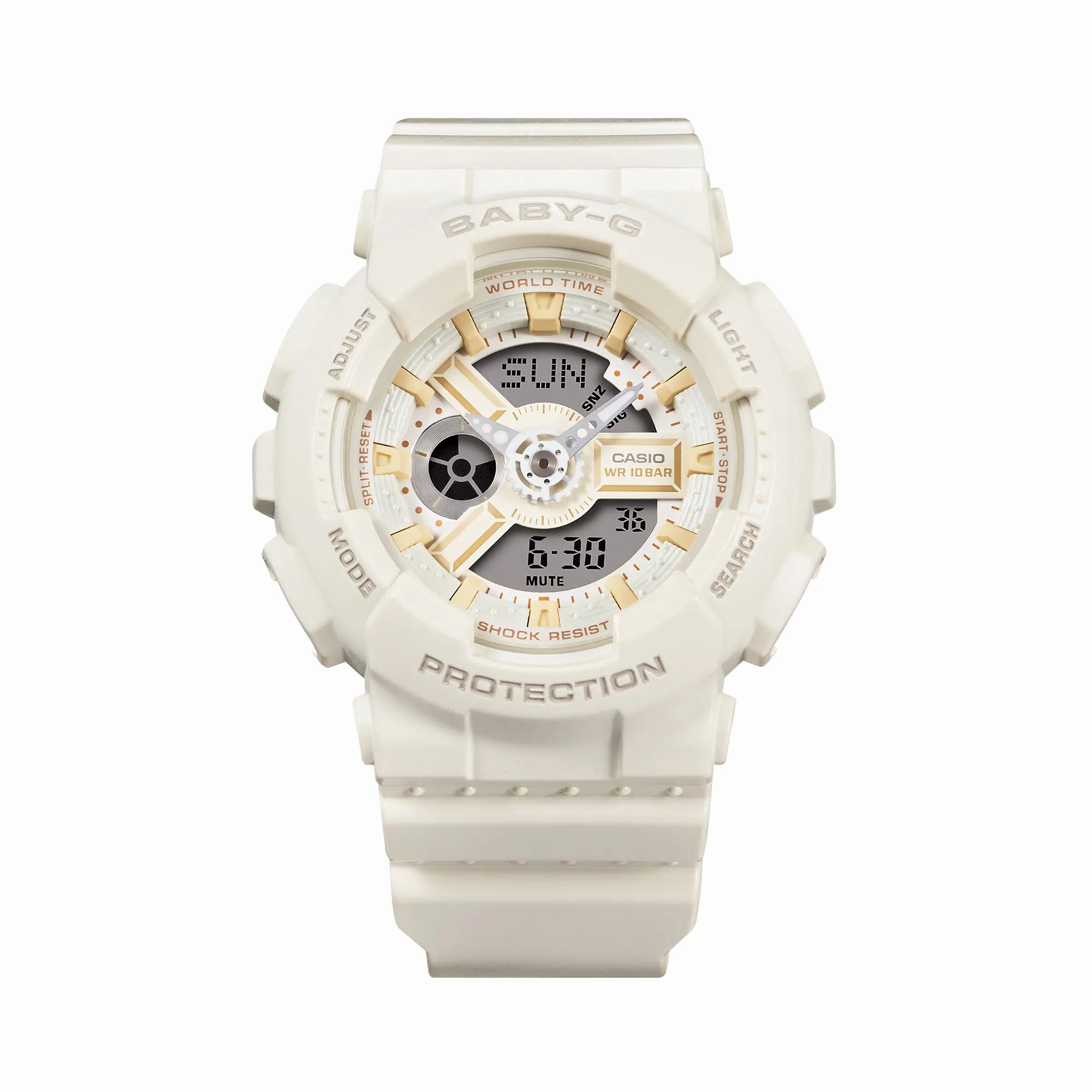Baby-G Digital Analog White Resin Band Watch BA110XSW-7A