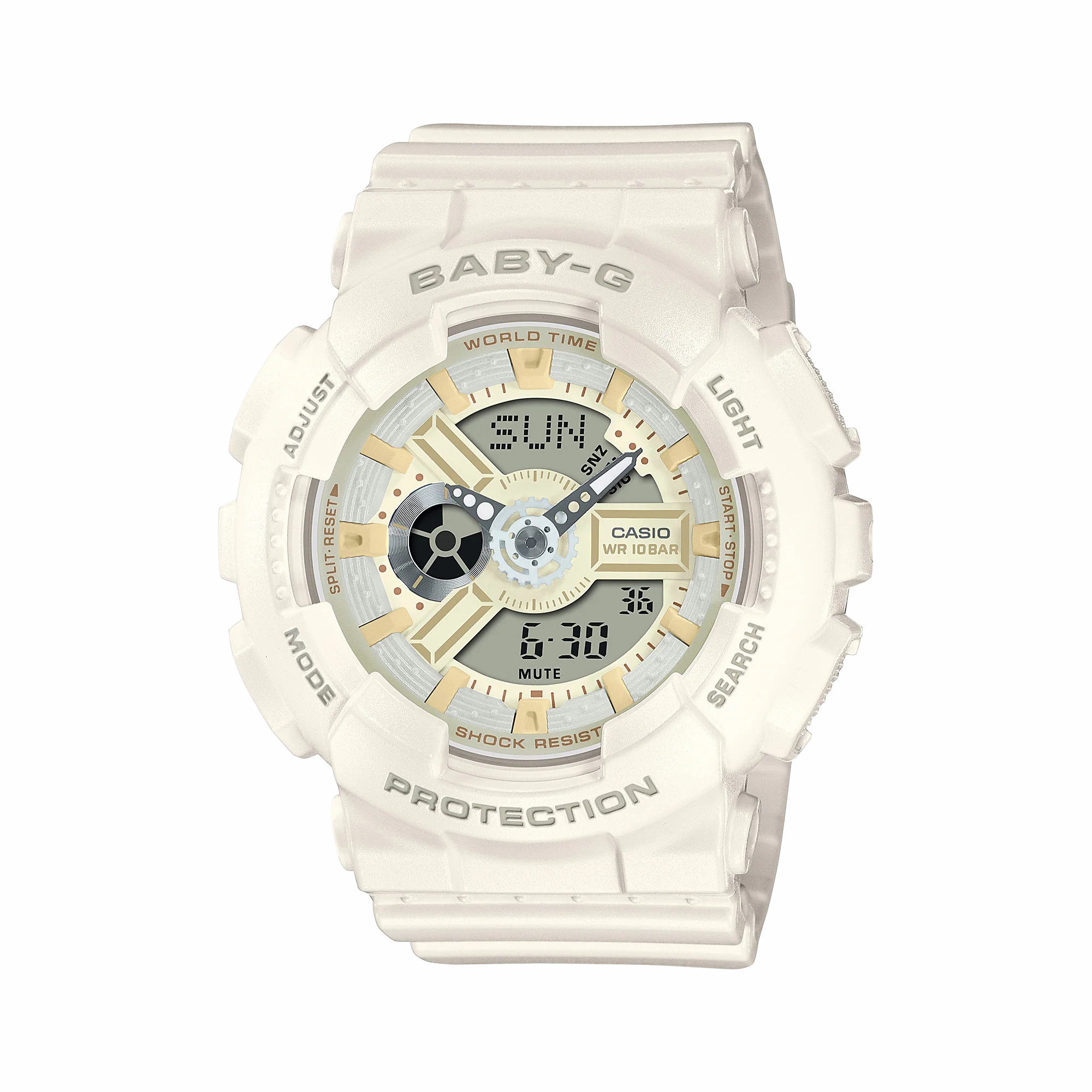Baby-G Digital Analog White Resin Band Watch BA110XSW-7A