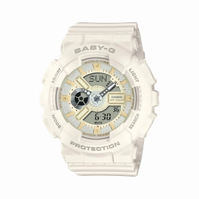 Baby-G Digital Analog White Resin Band Watch BA110XSW-7A
