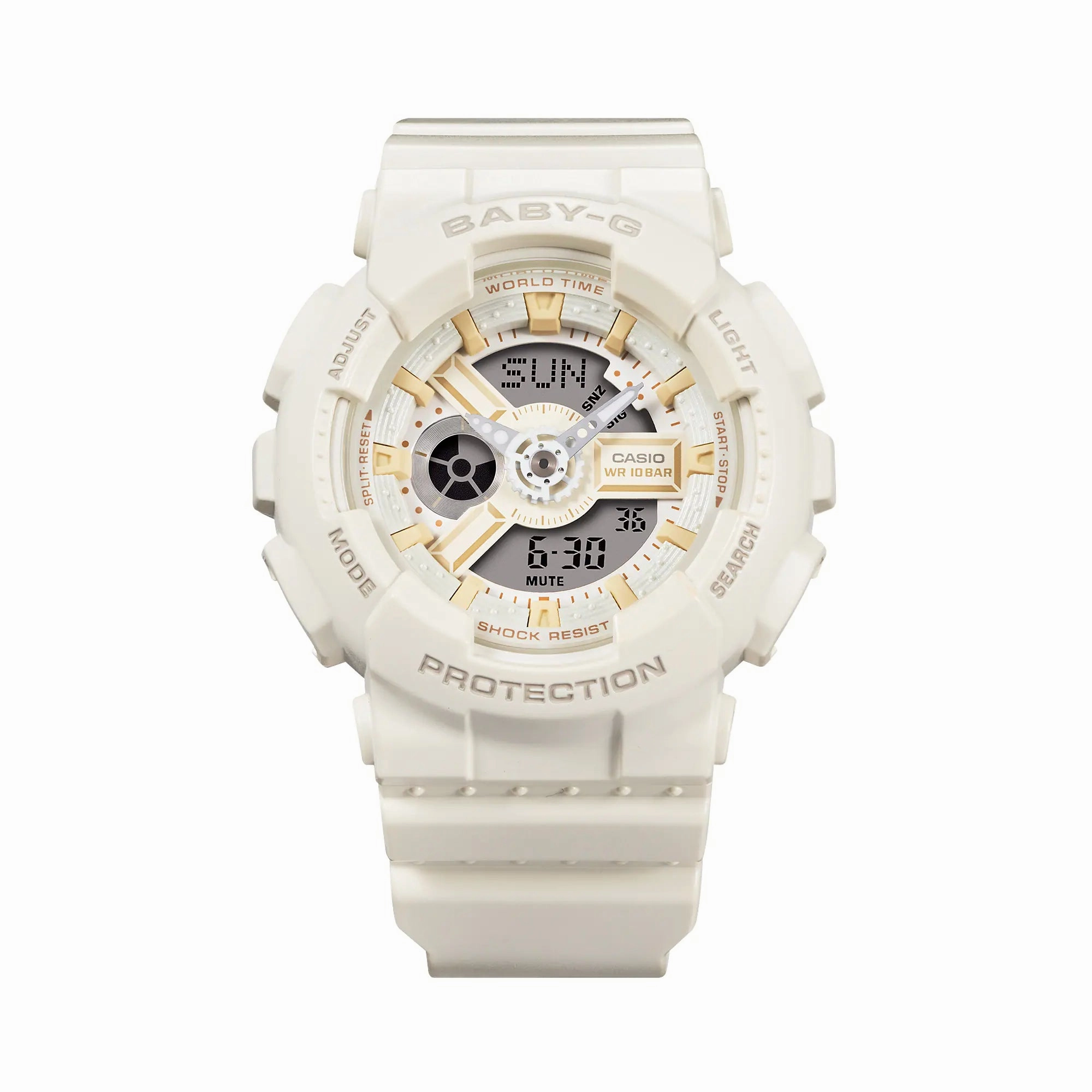 Baby-G Digital Analog White Resin Band Watch BA110XSW-7A