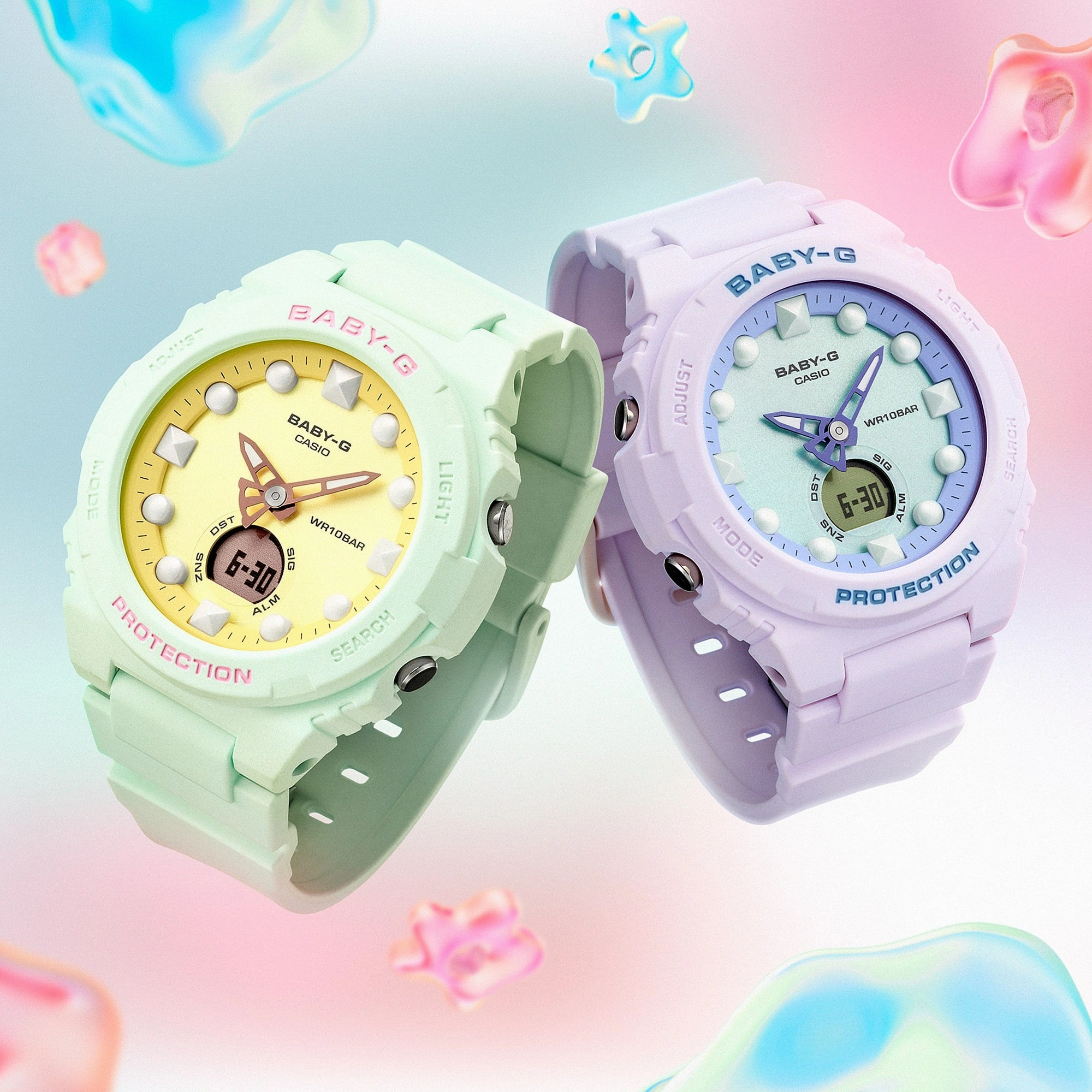 BABY-G DUO Holographic Pink Resin Band Watch BGA320FH-4A
