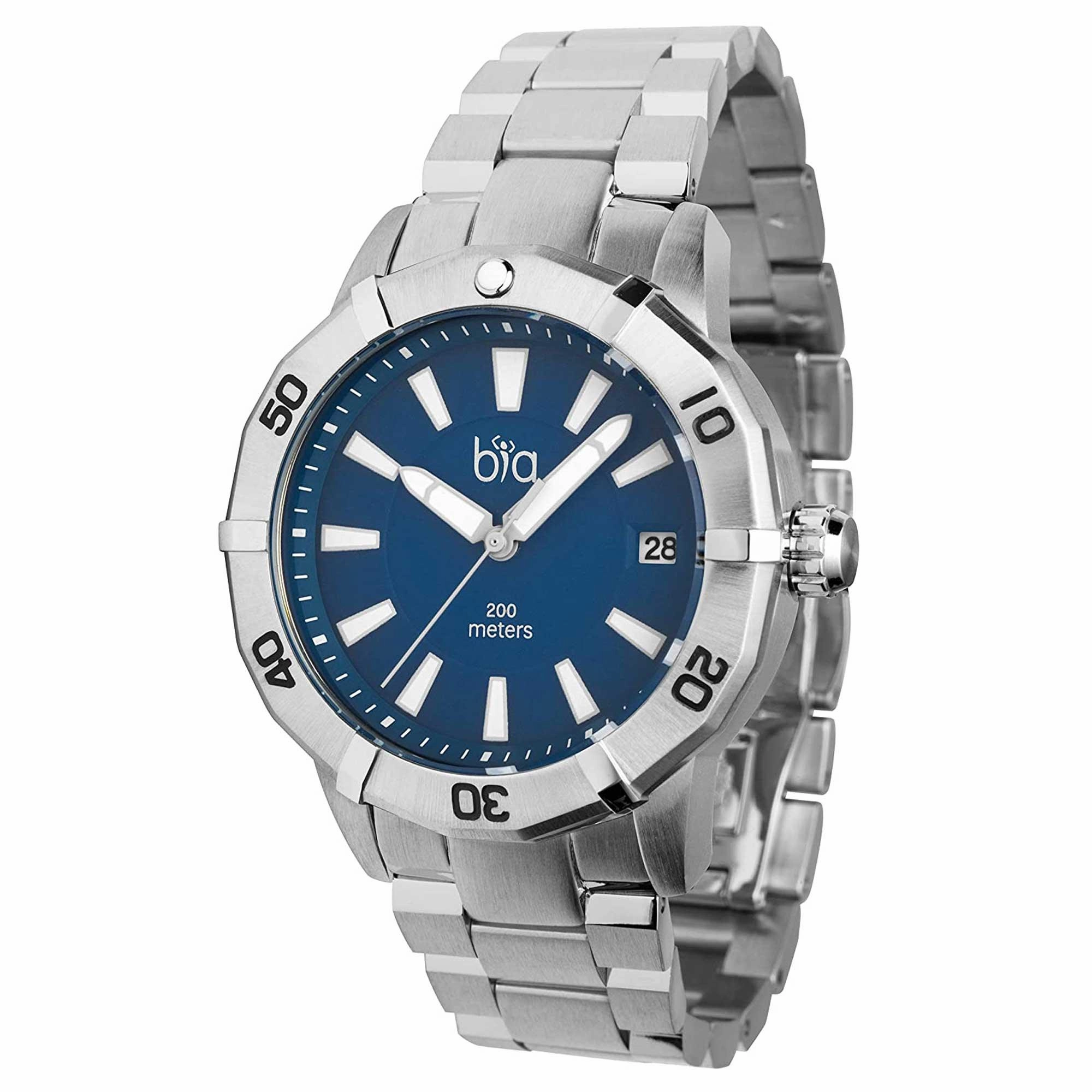 BIA Women's Quartz Watch - Rosie Rotating Bezel Blue Dial Silver Bracelet | B1014