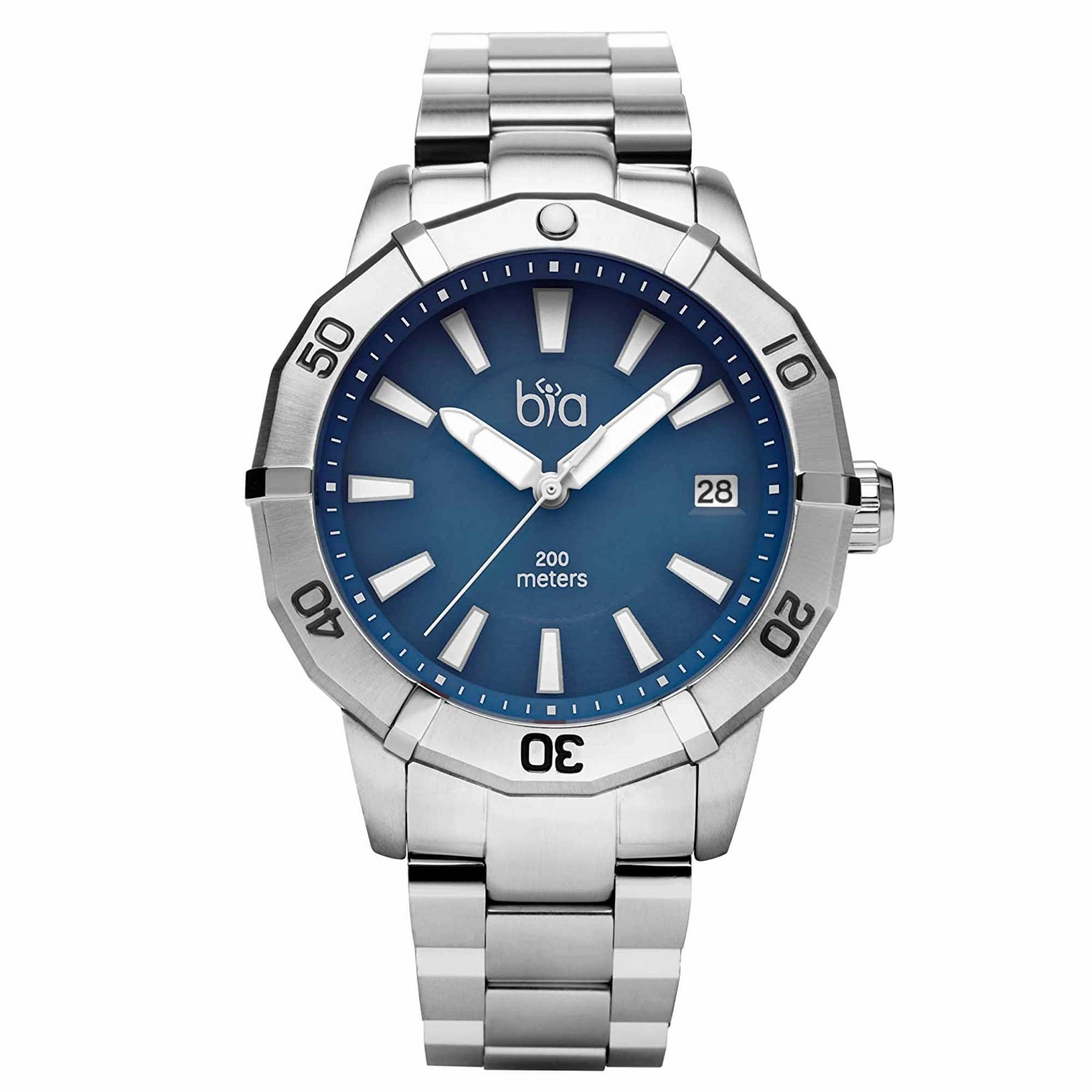 BIA Women's Quartz Watch - Rosie Rotating Bezel Blue Dial Silver Bracelet | B1014