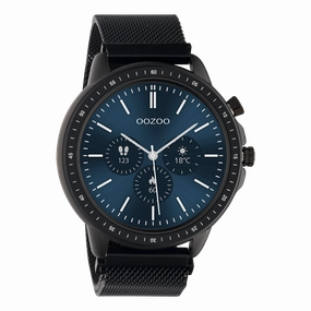 Black OOZOO smartwatch with black metal mesh bracelet - Q00309