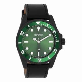 Black OOZOO watch with leather strap - C11117