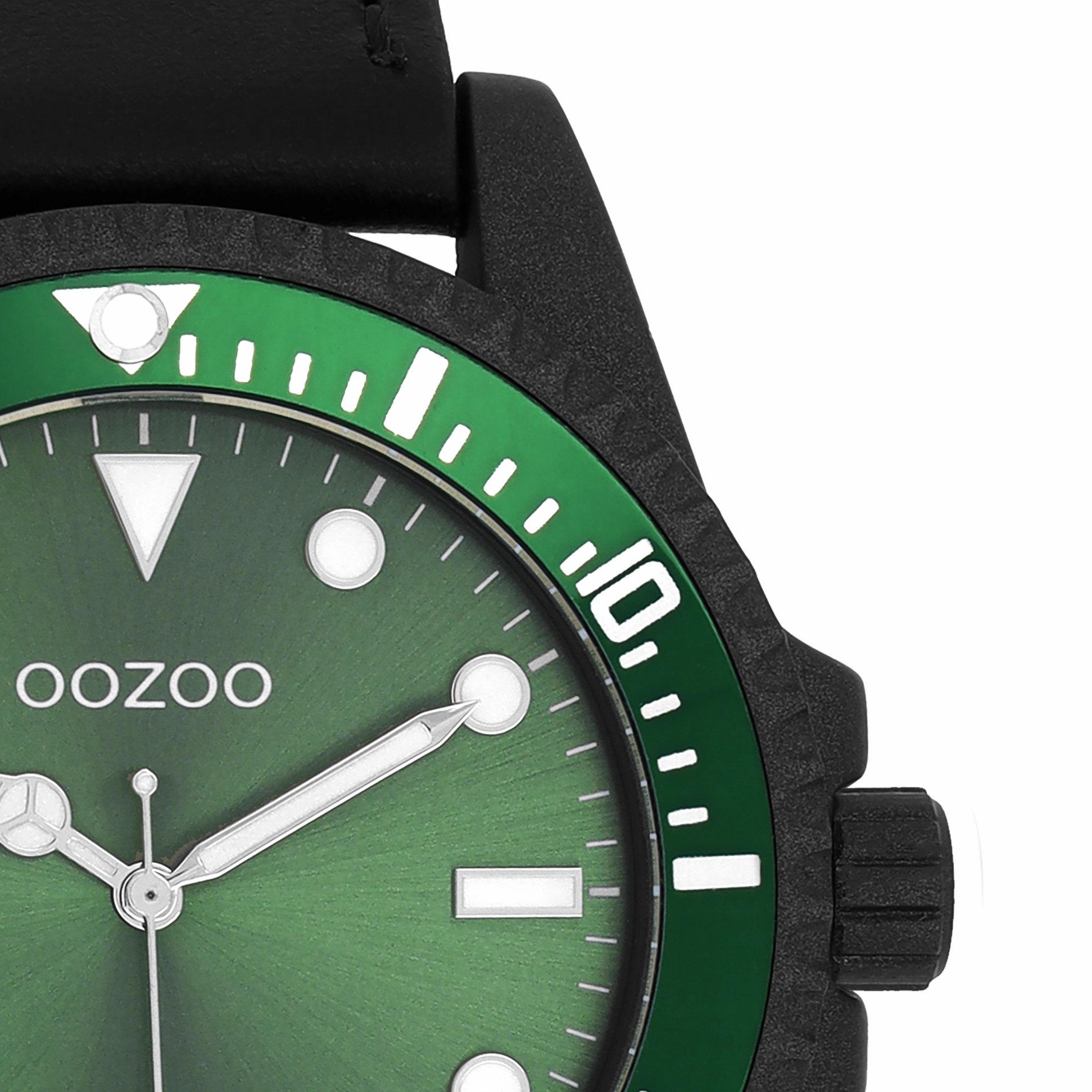 Black OOZOO watch with leather strap - C11117
