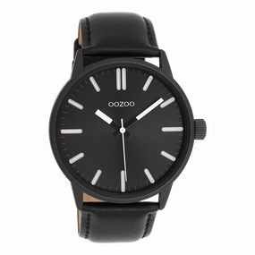 Black OOZOO watch with leather strap - C11404