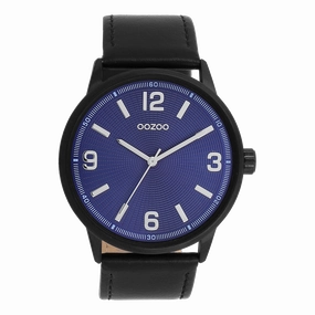 Black OOZOO watch with leather strap - C11502