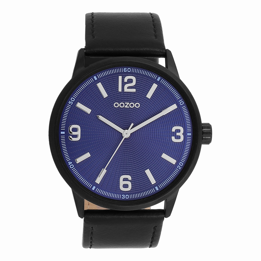 Black OOZOO watch with leather strap - C11502