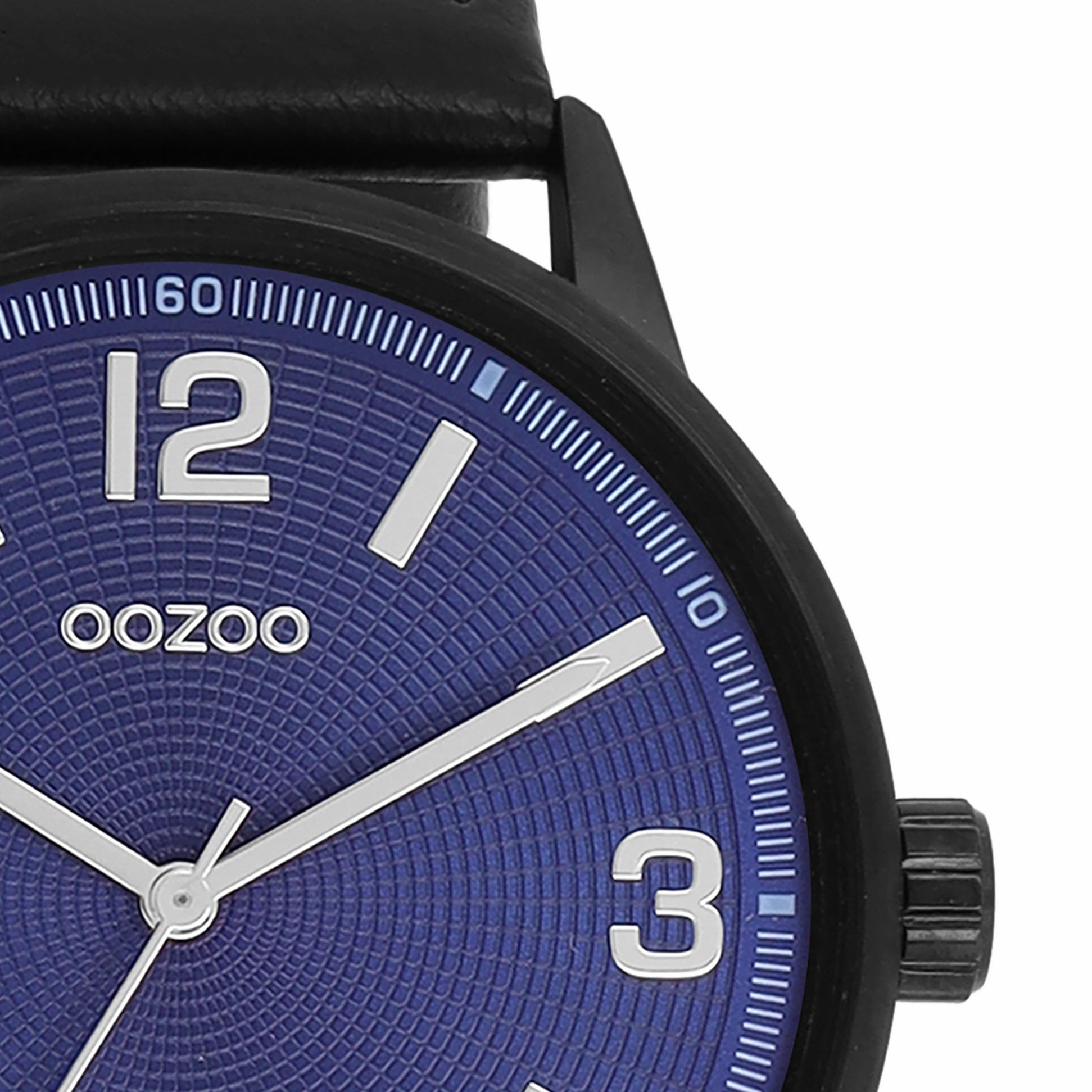 Black OOZOO watch with leather strap - C11502