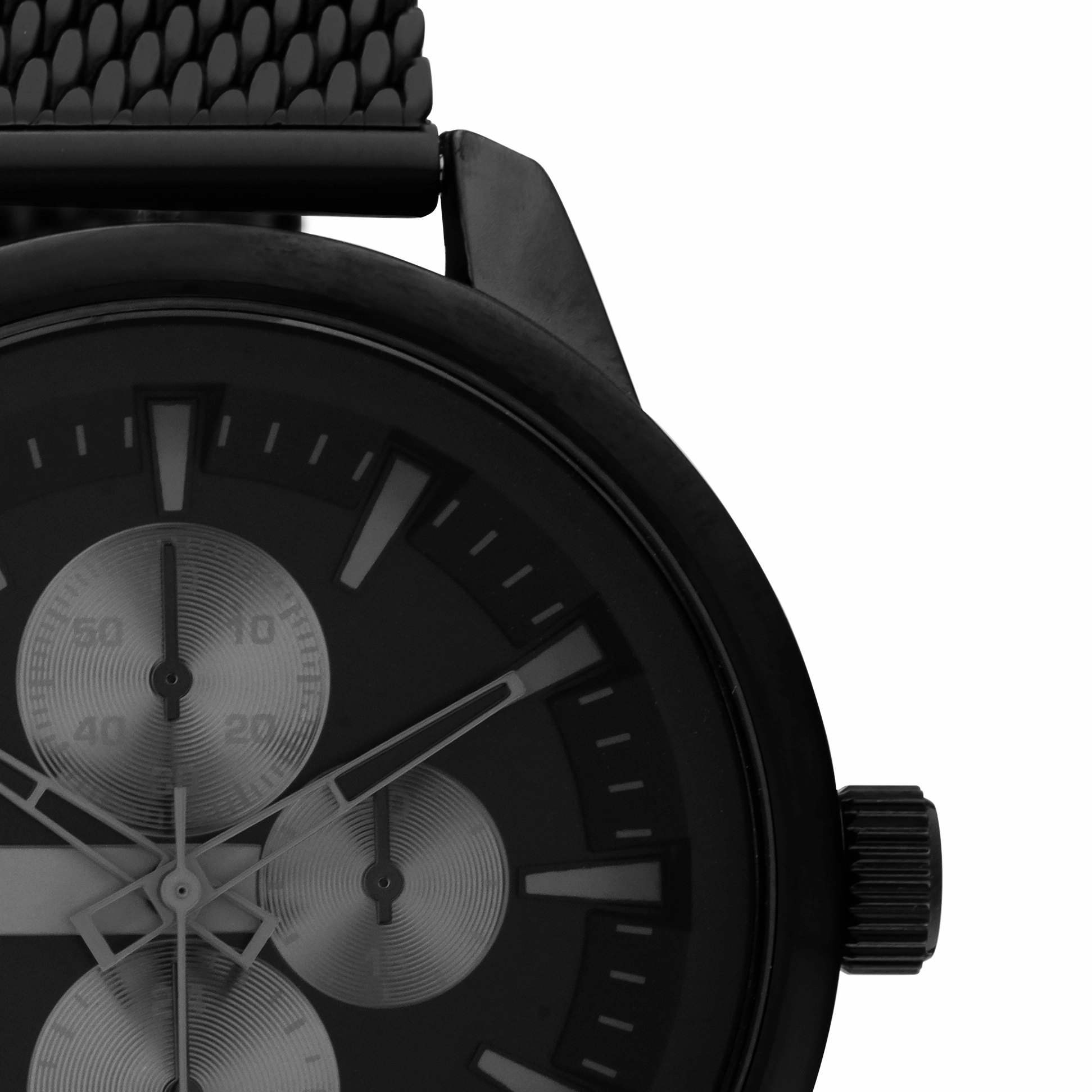 Black OOZOO watch with metal mesh bracelet - C11019