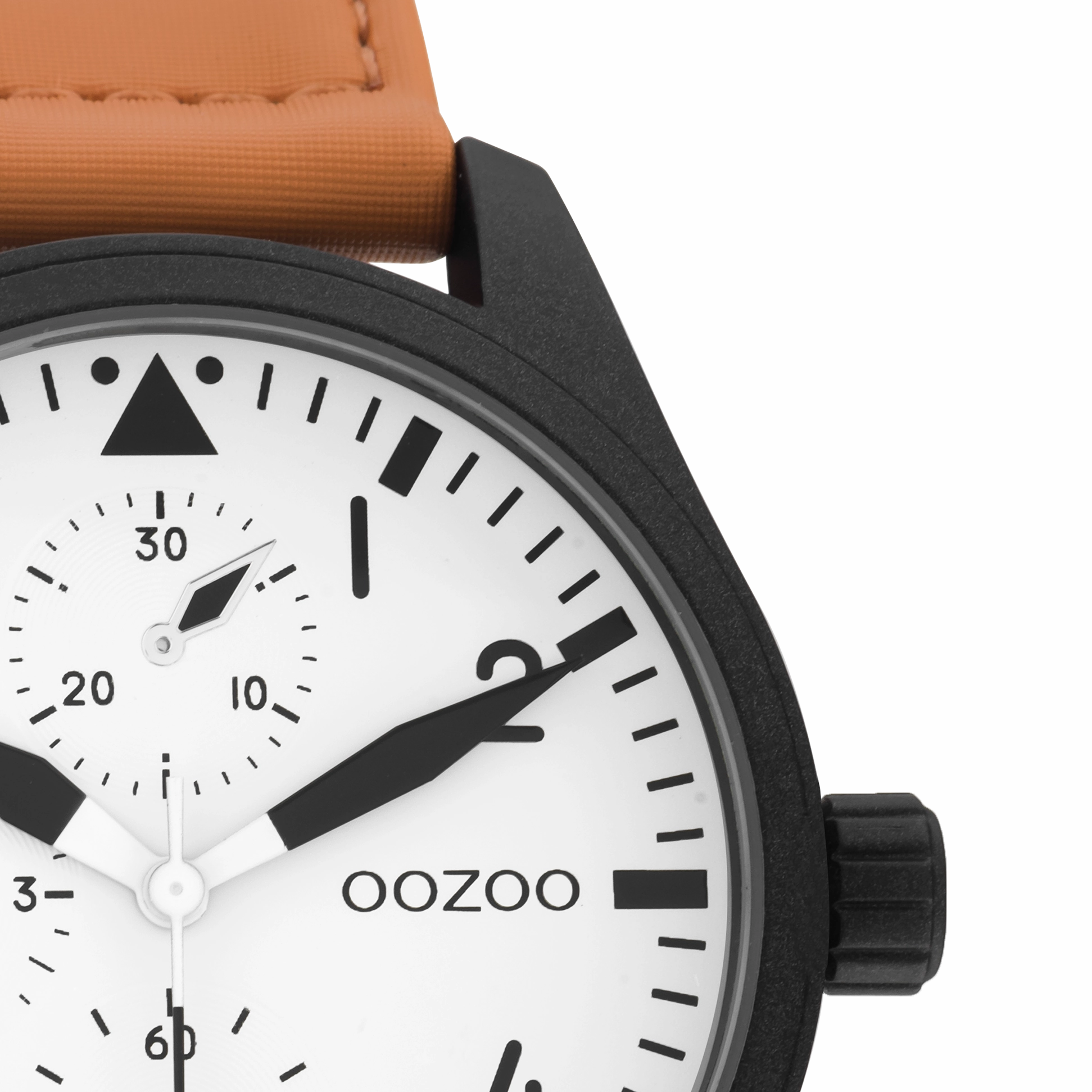Black OOZOO watch with orange velcro strap - C11005