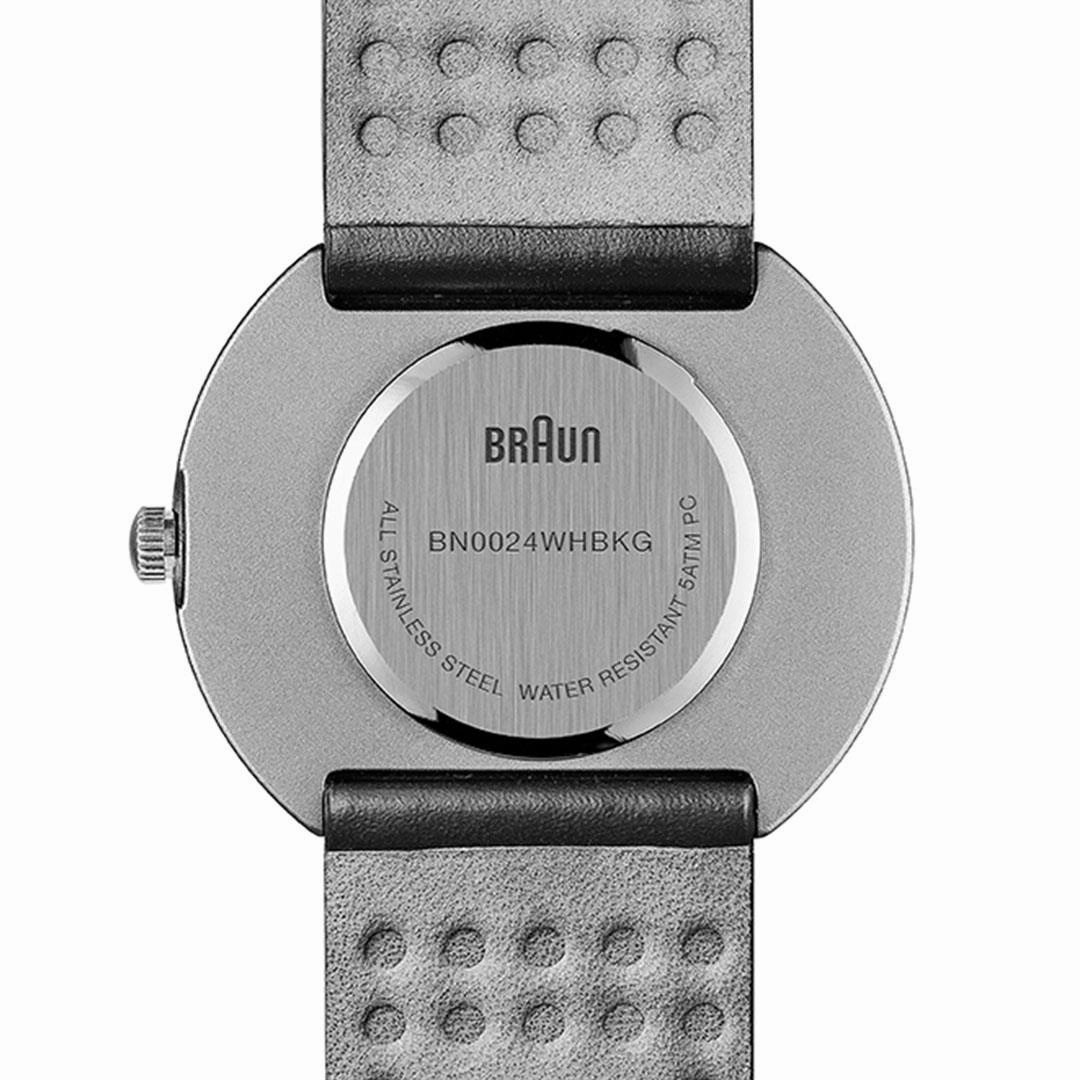 BN0024 Braun gents classic watch - white dial and black leather strap