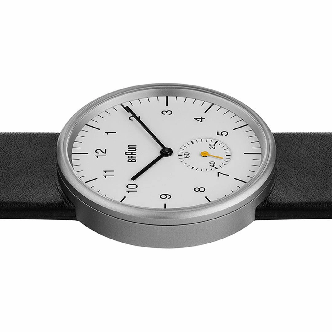 BN0024 Braun gents classic watch - white dial and black leather strap