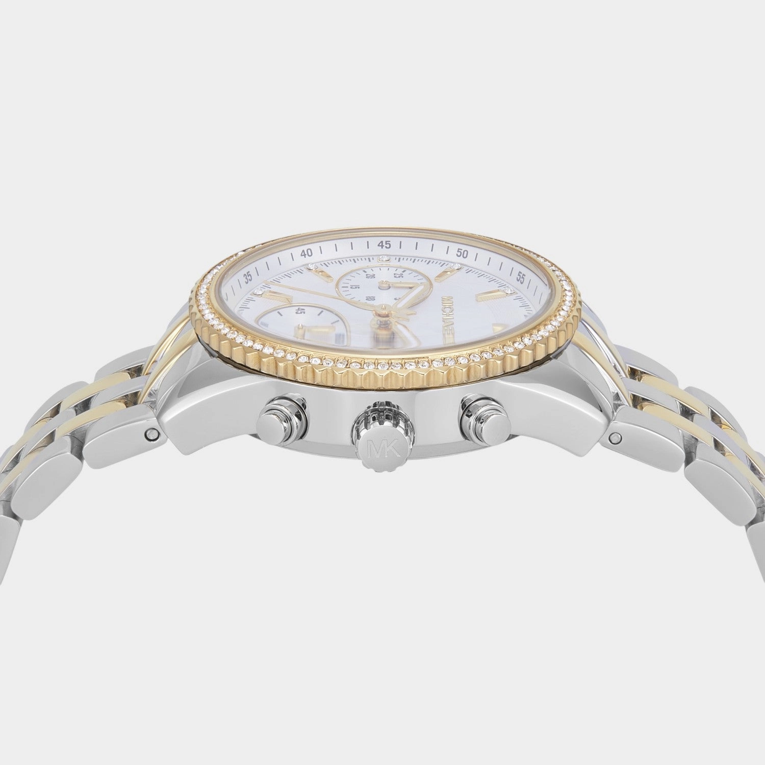 Bryant Women Quartz White Dial Chronograph Stainless Steel Watch MK7532