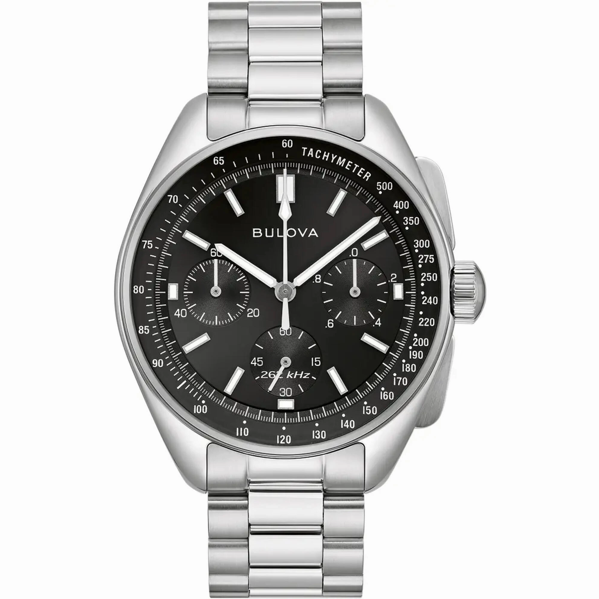 Bulova Men's Watch - Lunar Pilot Quartz Chronograph Black Dial Bracelet | 96K111