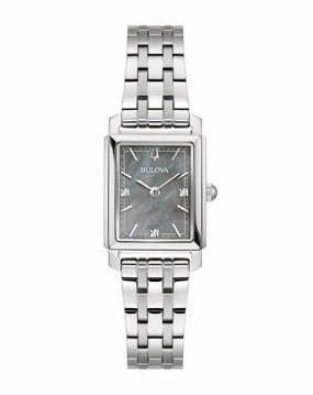 Bulova Sutton Grey Dial Stainless Steel Watch 96P252