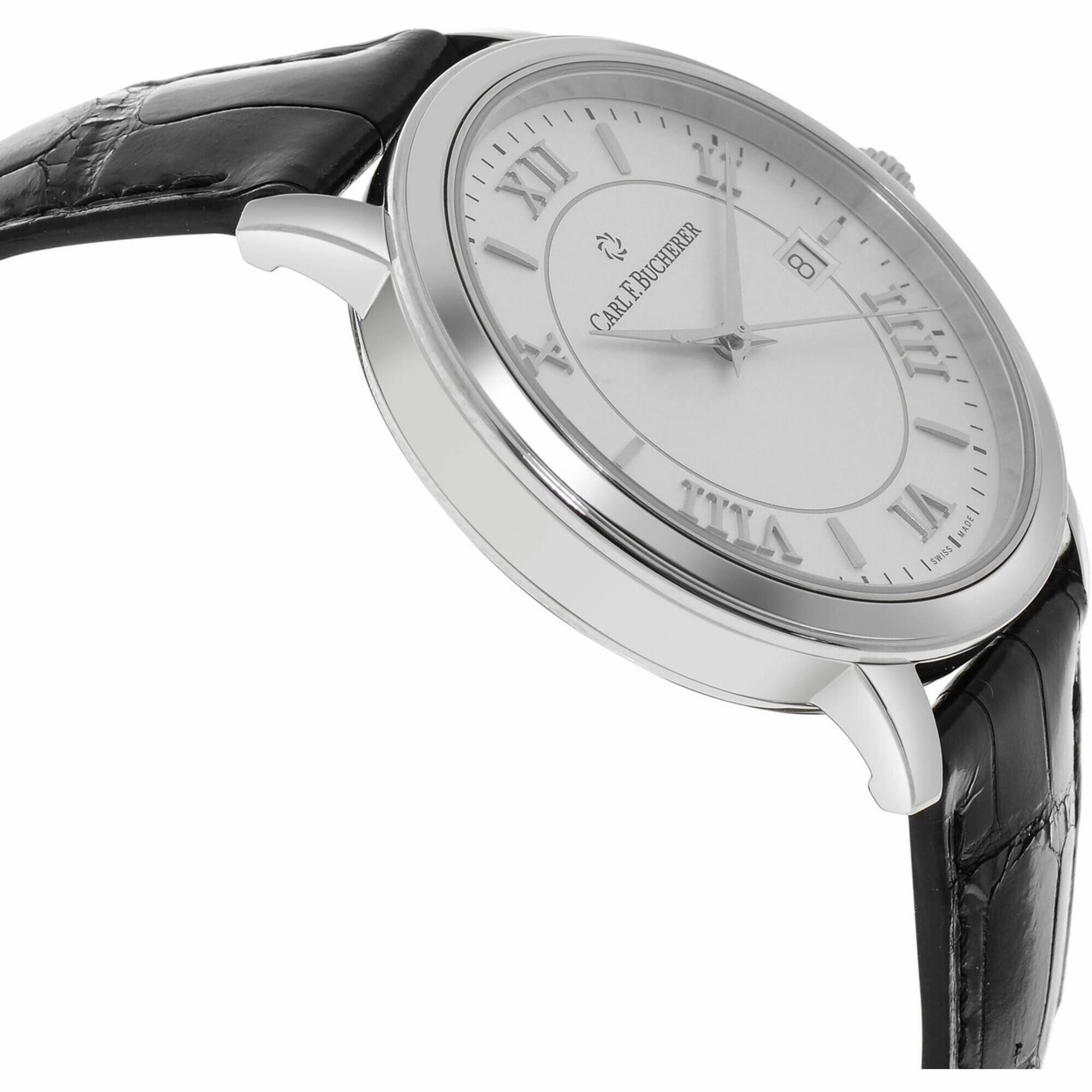 Carl Bucherer Men's Watch - Adamavi Silver Tone Dial Black Strap | 00.10314.08.15.01