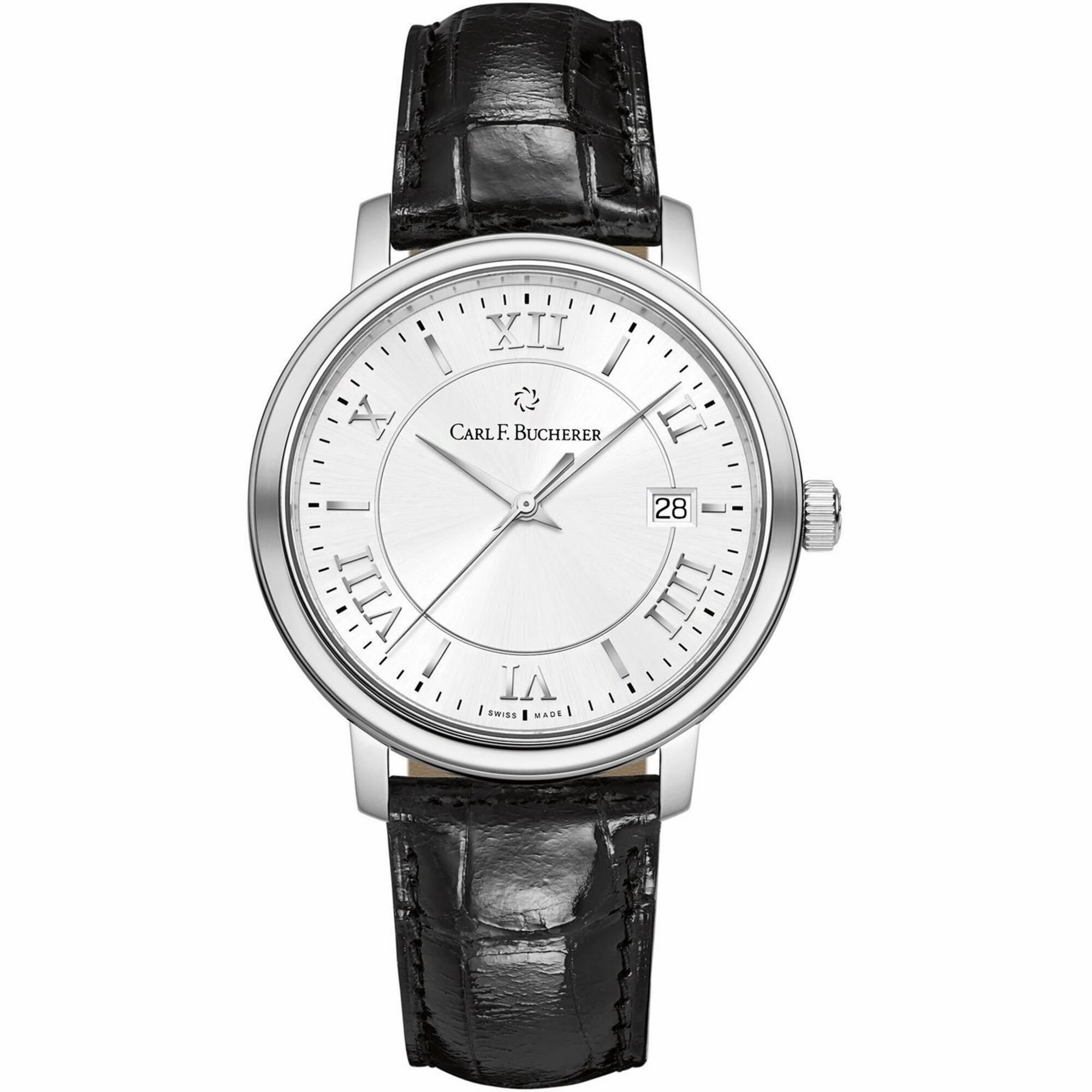 Carl Bucherer Men's Watch - Adamavi Silver Tone Dial Black Strap | 00.10314.08.15.01