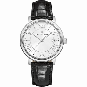 Carl Bucherer Men's Watch - Adamavi Silver Tone Dial Black Strap | 00.10314.08.15.01