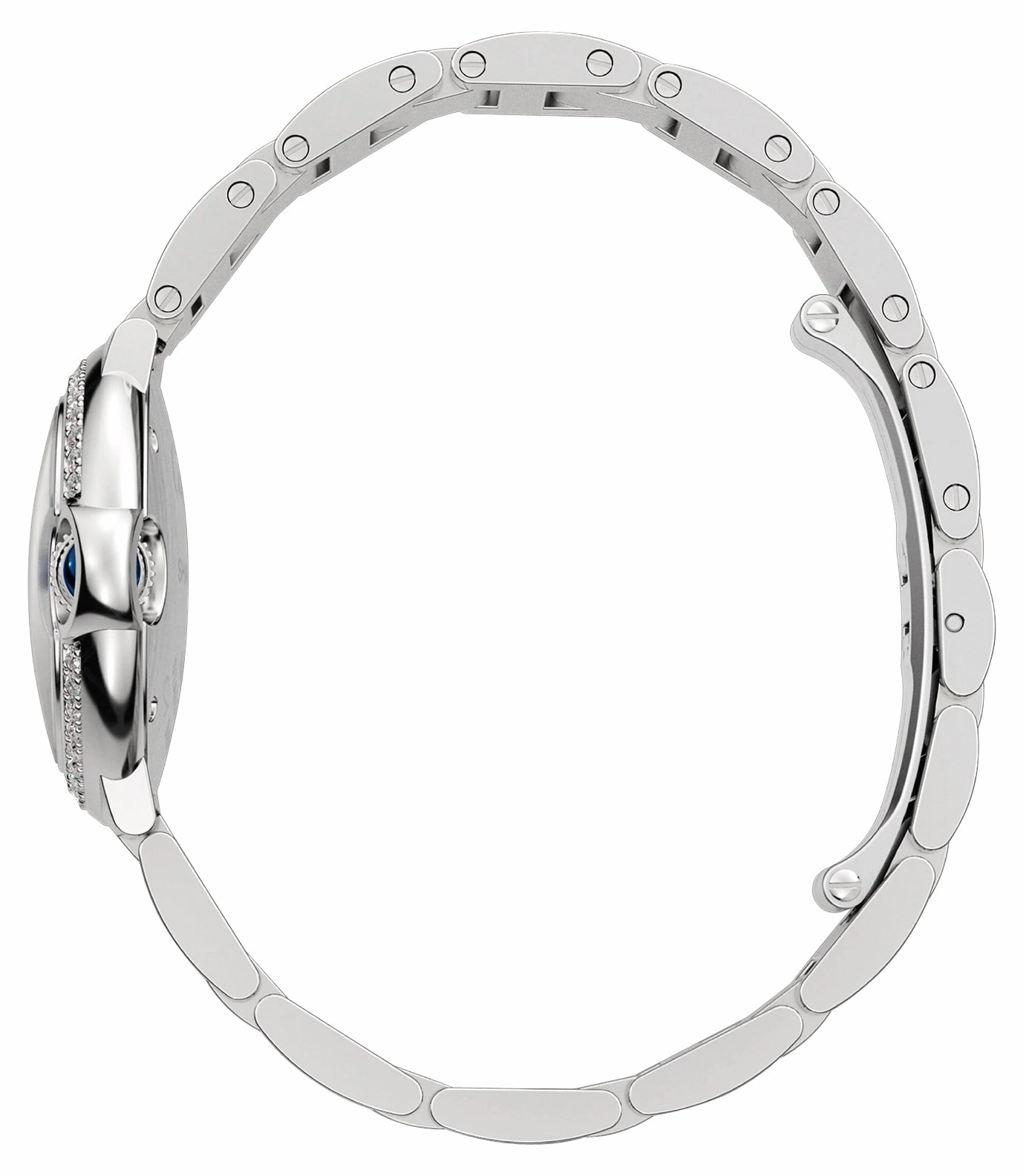 Cartier Ballon Bleu Stainless Steel Opaline Dial Diamonds Quartz Womens Watch W4BB0015