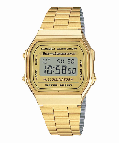 Casio A168WG-9WDF Men's Multi-Function Gold-Tone Base Metal Bracelet Watch