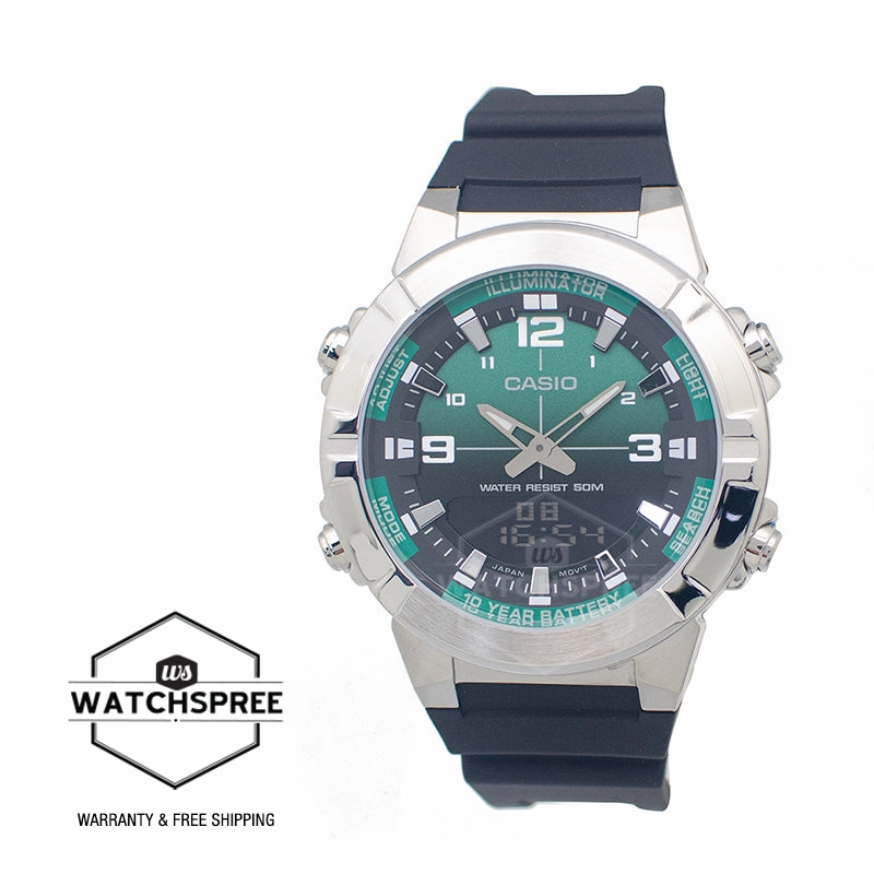 Casio Analog-Digital Black Resin Band Watch AMW870A-3A AMW-870A-3A