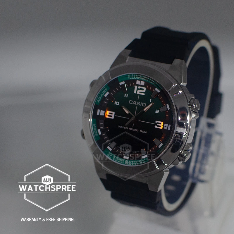 Casio Analog-Digital Black Resin Band Watch AMW870A-3A AMW-870A-3A