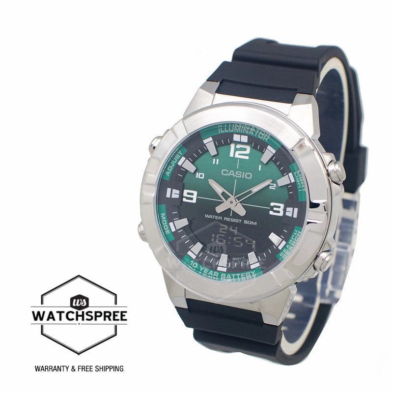 Casio Analog-Digital Black Resin Band Watch AMW870A-3A AMW-870A-3A