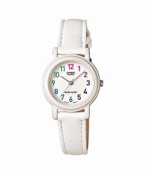 Casio Analog LQ-139L-7B White Leather Strap Women's Watch