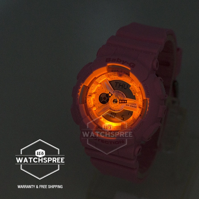 Casio Baby-G  BA110 Pink Color Series Pink Resin Band Watch BA110-4A1