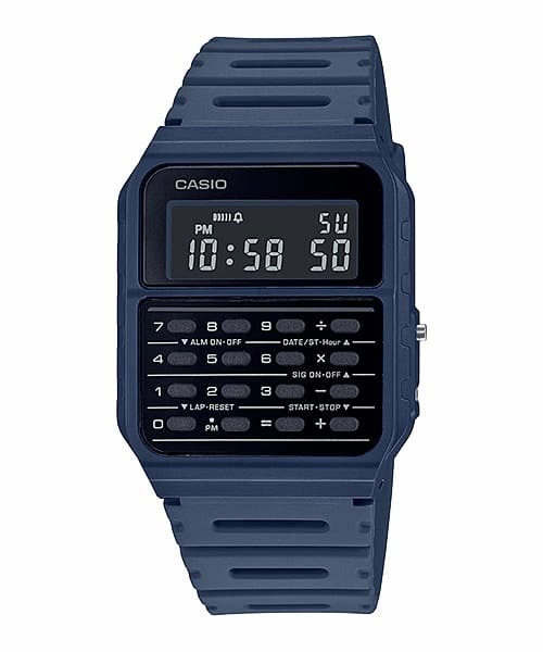 Casio Calculator Data Bank Blue Resin Band Watch CA53WF-2B