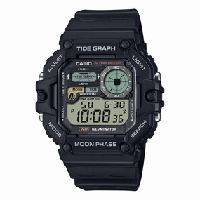 Casio Digital Dual Time Black Resin Band Watch WS1700H-1A WS-1700H-1A