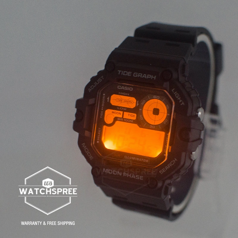 Casio Digital Dual Time Black Resin Band Watch WS1700H-1A WS-1700H-1A