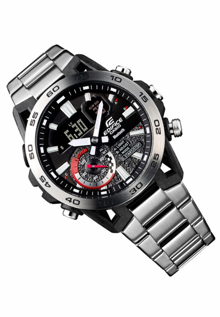 Casio Edifice ECB-40D-1A Digital Analog Bluetooth Stainless Steel Strap Watch For Men
