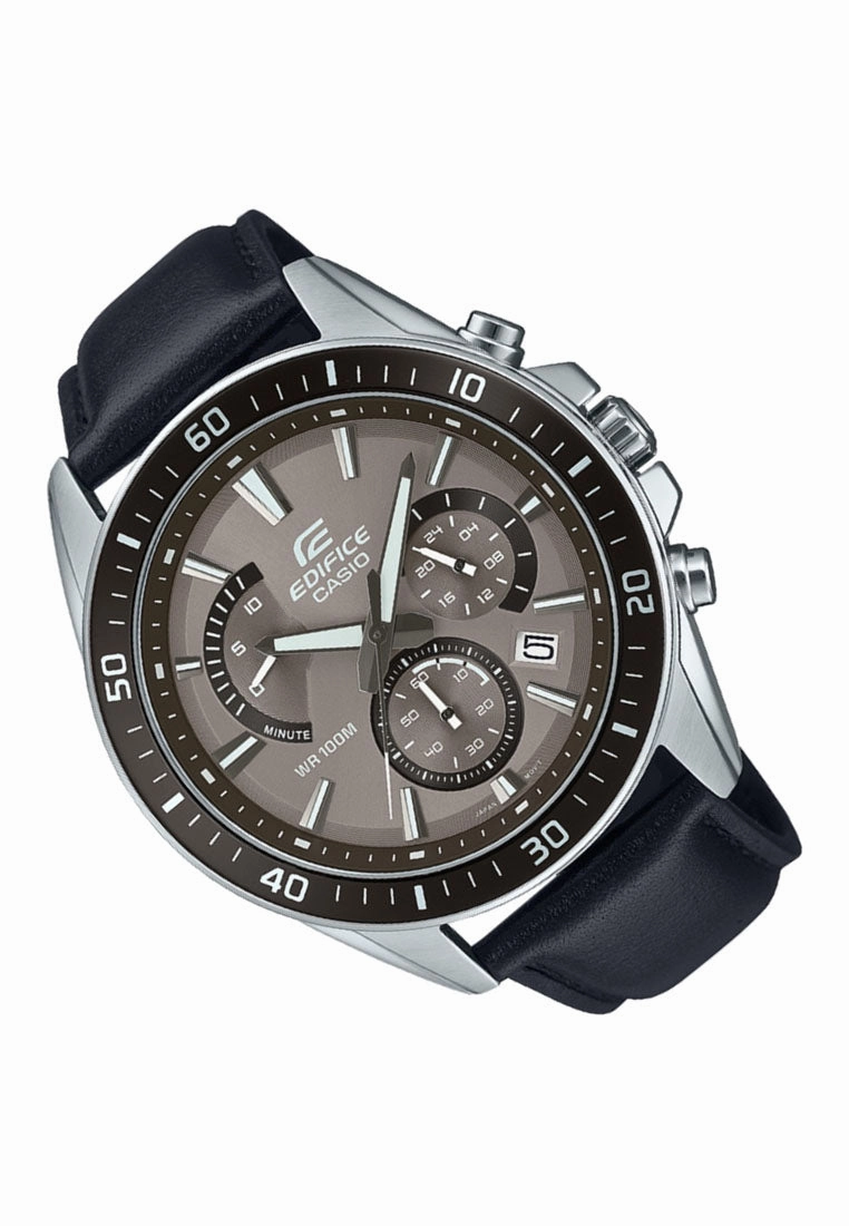 Casio Edifice EFR-552L-5A Chronograph Leather Strap Watch For Men