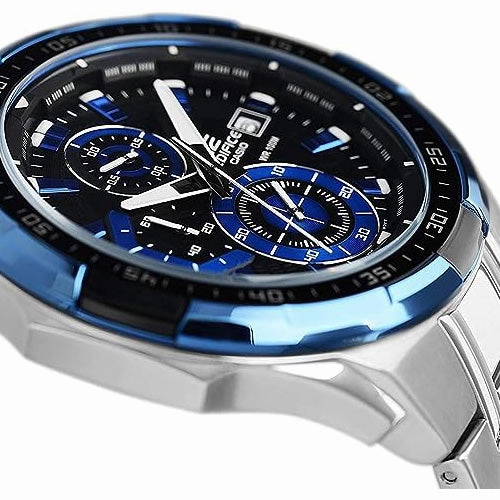 CASIO Edifice Quartz Men Black and Blue Watch EFR-539D-1A2VUEF