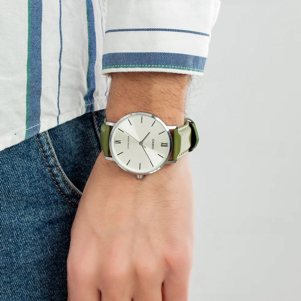 CASIO ENTICER Green Analog Quartz Men's Watch MTP-VT01L-3BUDF