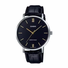 CASIO Enticer Quartz Men's Black and Gold Watch MTP-VT01L-1BUDF